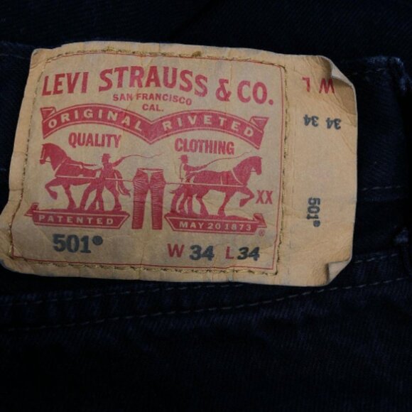 Levi Strauss & Co. (Levi's) Men's 501 Denim Jeans - Black - Size 34X34 - Picture 3 of 3